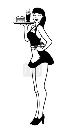 Ilustración de Illustration of pin up girl vector - Imagen libre de derechos