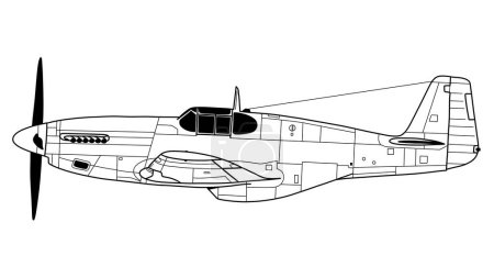 Illustration for Illustration of ww2 plane vector - Royalty Free Image