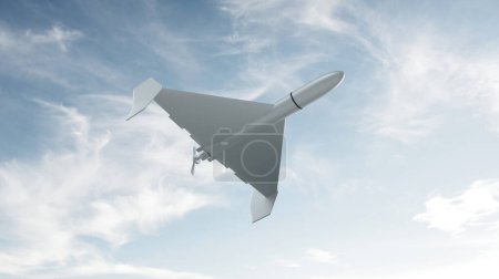 3d renderizar iraní kamikaze drone vuela en el cielo