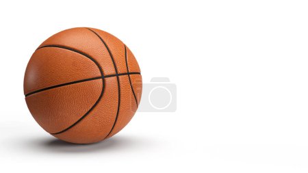 Photo for 3d render orange basketball ball left isolated with place for text - Royalty Free Image