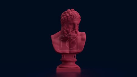 Photo for 3d render red bust man antic in black background - Royalty Free Image