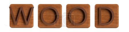 3d rendre arbre de mot en cubes de bois de haute qualité produits en bois enseigne
