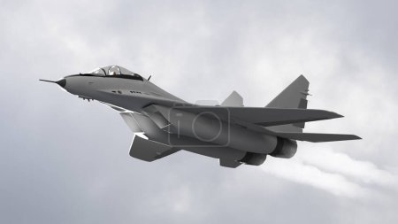 Téléchargez les photos : 3d rendre avion de chasse volant dans le ciel aviation de guerre - en image libre de droit
