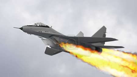 Téléchargez les photos : 3d rendre chasseur jet abattu brûlant chute Ukraine guerre Russie - en image libre de droit