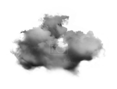 black smoks; cloud  on  white background