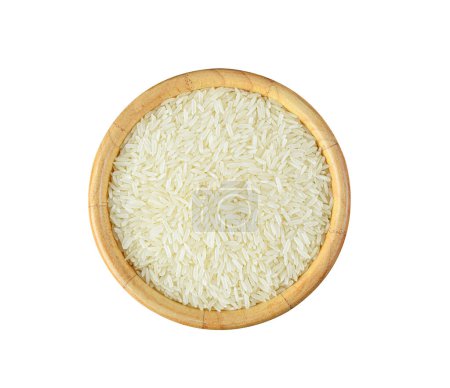 Téléchargez les photos : Top viwe riz blanc sur fond blanc - en image libre de droit