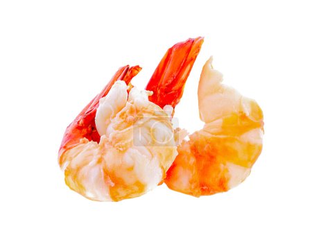Téléchargez les photos : Crevettes cuites isolées sur fond blanc. - en image libre de droit