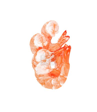 Téléchargez les photos : Crevettes cuites isolées sur fond blanc - en image libre de droit