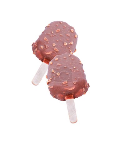 Téléchargez les photos : Bâton de chocolat à la crème glacée isolé sur fond blanc - en image libre de droit