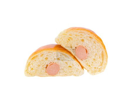 Téléchargez les photos : Hot dog pain isolé sur fond blanc - en image libre de droit