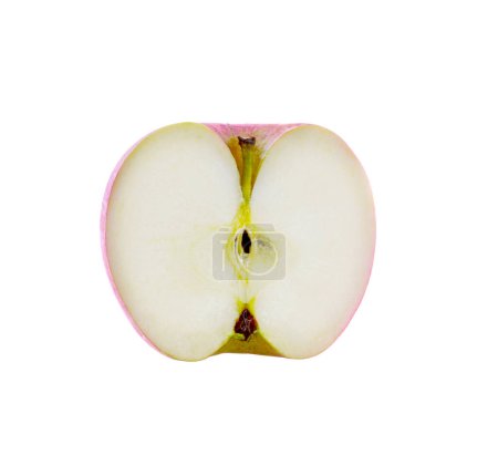 Téléchargez les photos : Demi pomme rouge isolée sur fond blanc - en image libre de droit