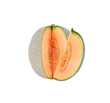 Téléchargez les photos : Cantaloup sur fond blanc - en image libre de droit