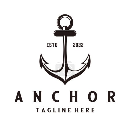 Photo for Hand drawn retro anchor vintage logo for company with classic look - Royalty Free Image