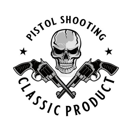 Photo for Weapon emblem vector logo. with cross gun, skull, for shooting club or gun shop. - Royalty Free Image