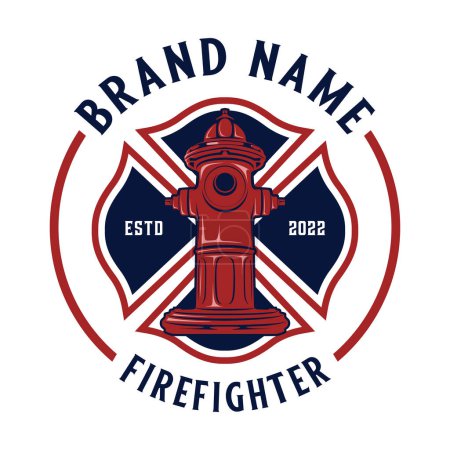 Téléchargez les illustrations : Conception vectorielle de logo de pompier classique. - en licence libre de droit