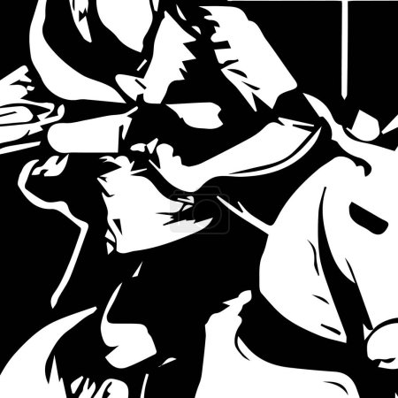Ilustración de Arco de Jean D en blanco y negro del logotipo del vector. - Imagen libre de derechos