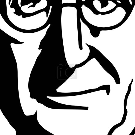 Illustration for Woodrow Wilson Vector Logo Black And White Style. - Royalty Free Image