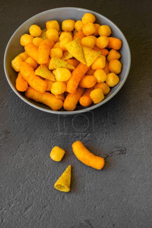 Photo for Variation of salty snacks in the bowl - Royalty Free Image