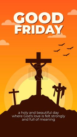 Téléchargez les illustrations : Le Vendredi saint est un jour très important pour les chrétiens du monde entier, parce que c'est un jour de commémoration de la mort de Jésus-Christ sur la croix. - en licence libre de droit
