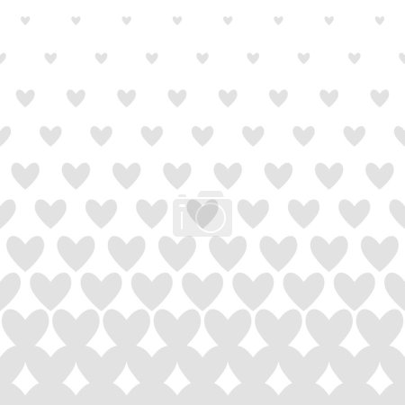 Halftone hearts seamless border. Valentine's Day pattern. Geometric vector background.