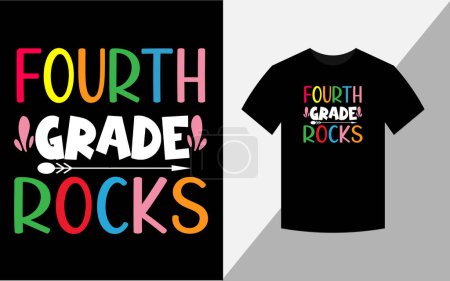 Foto de Fourth grade rocks, T-shirt design - Imagen libre de derechos