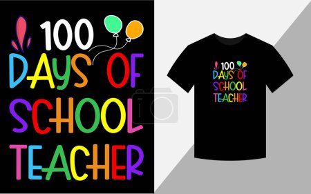 Foto de 100th days of school teacher design, T-shirt design - Imagen libre de derechos