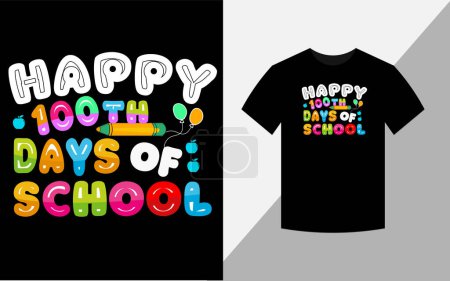 Foto de Happy 100th days of school, T-shirt design - Imagen libre de derechos