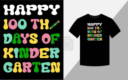 Photo for Happy 100th days of kindergarten T-shirt design - Royalty Free Image