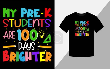 Foto de My pre-K students are 100 days Brighter, T-shirt design - Imagen libre de derechos
