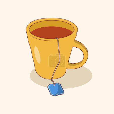 Cup of Tea Vector Icon Illustration. Drink Vector. Flat Cartoon Style Suitable for Web Landing Page, Banner, Flyer, Sticker, Wallpaper, Background