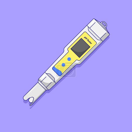 Illustration for Digital pH Meter Vector Icon Illustration. Digital pH Tester Vector. Flat Cartoon Style Suitable for Web Landing Page, Banner, Flyer, Sticker, Wallpaper, Background - Royalty Free Image