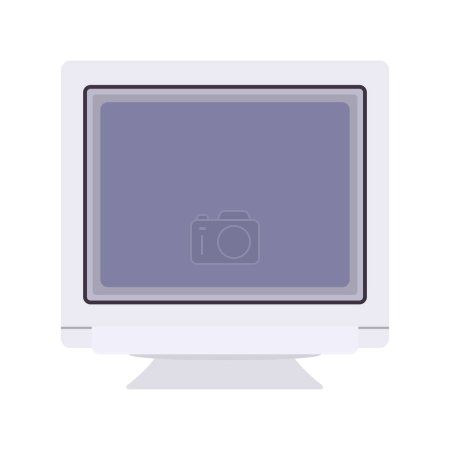 Ilustración de Monitor CRT Ilustración plana. Elemento de diseño de icono limpio sobre fondo blanco aislado - Imagen libre de derechos
