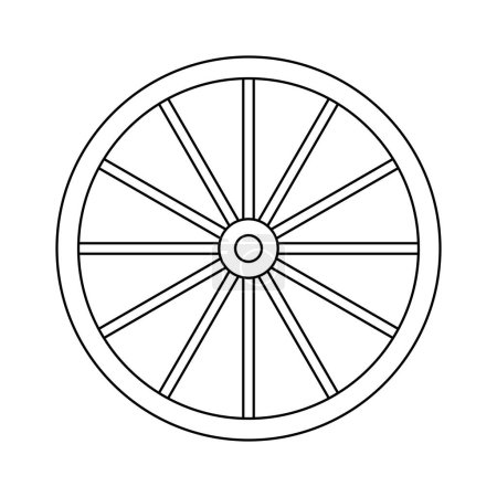 Illustration for Wood Tire Outline Icon Illustration on White Background - Royalty Free Image