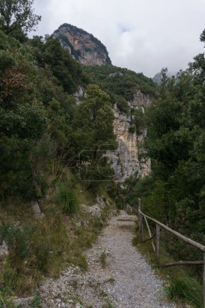 Sentiero degli Dei o El Camino del Dios ruta de trekking de Agerola a Nocelle en la costa de Amalfi, Provincia de Salerno, Campania, Italia