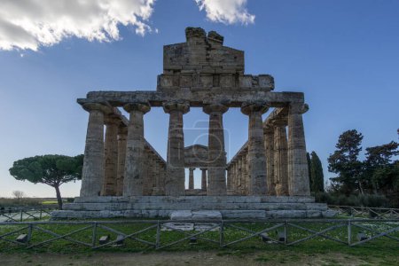 Temple of Athena also known as Temple of Ceres at famous Paestum Archaeological UNESCO World Heritage Site, Province of Salerno, Campania, Italy