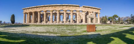 Photo for Temple of Hera at famous Paestum Archaeological UNESCO World Heritage Site, Province of Salerno, Campania, Italy - Royalty Free Image