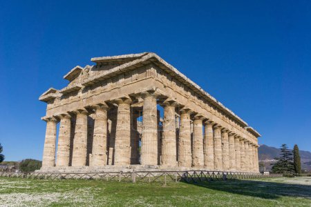 Temple of Hera at famous Paestum Archaeological UNESCO World Heritage Site, Province of Salerno, Campania, Italy