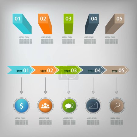 Téléchargez les photos : Business infographics with different diagram on grey background. Infographics design. - en image libre de droit
