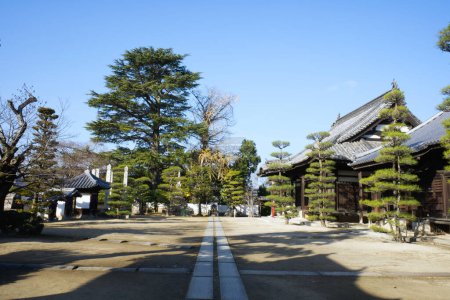 Kurashiki, Japan - December 9, 2023: The courtyard of Achi Shrine
