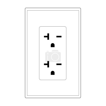 Double US Electric Power Wall Outlet 20A icône concept dans un style de ligne mince