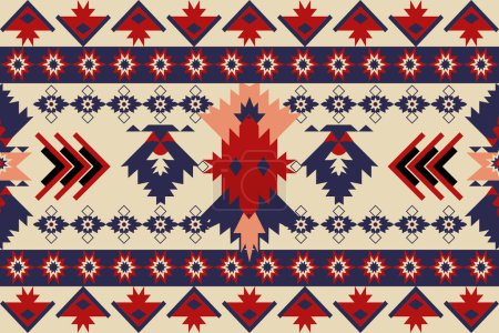 Ilustración de Este patrón de punto sin costuras captura la esencia de la tela tribal turca nativa, ofreciendo un diseño versátil adecuado para diversas aplicaciones - Imagen libre de derechos