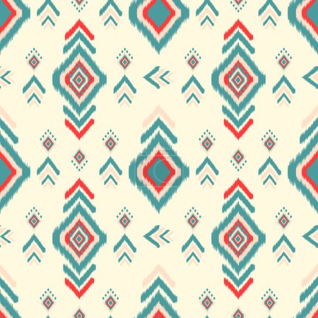 Ikat style fabric seamless pattern background