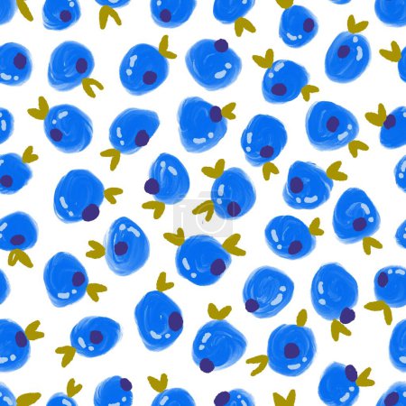 Fresh Small Blueberries Seamless Pattern