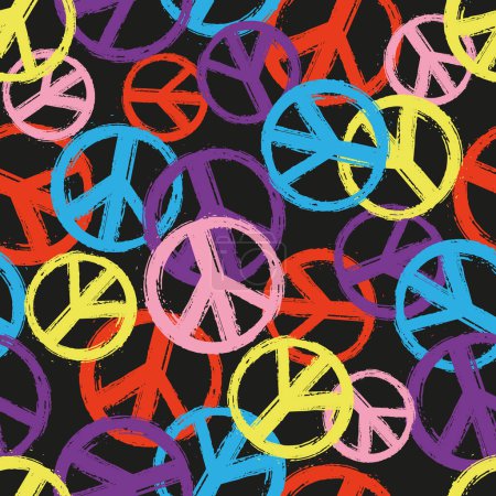 Illustration for Colorful World Peace Diversity Love Vector Seamless Pattern - Royalty Free Image