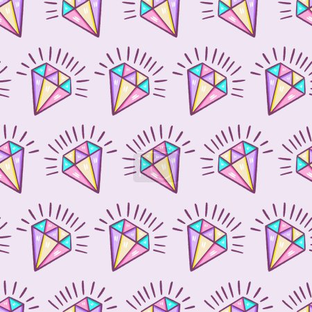 Ilustración de Pastel colores brillantes diamantes Vector patrón sin costura - Imagen libre de derechos
