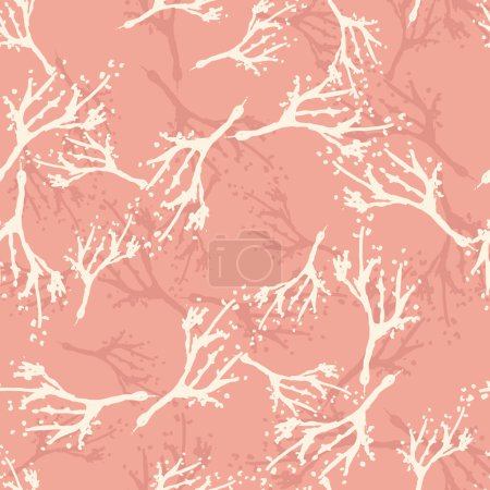 Wild Plant Twigs Vector Seamless Pattern