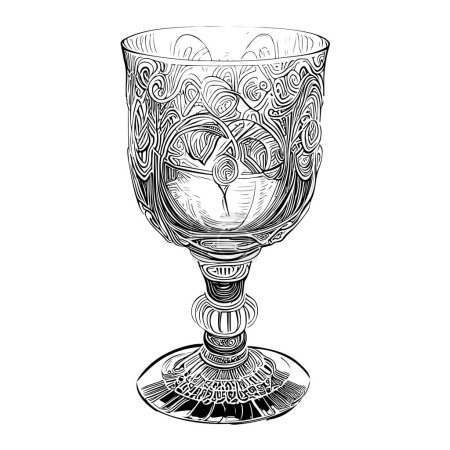 Ilustración de Glass crystal goblet sketch Vector illustration - Imagen libre de derechos
