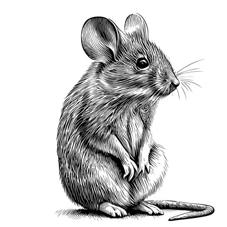 Ilustración de Ratoncito, boceto dibujado a mano en estilo garabato ilustración - Imagen libre de derechos