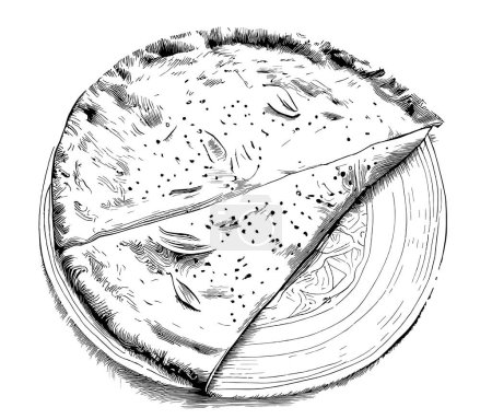 Ilustración de Tortilla boceto dibujado a mano en estilo garabato Vector ilustración Comida rápida - Imagen libre de derechos