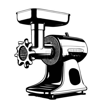 Illustration for Meat grinder sketch hand drawn in doodle style illustration - Royalty Free Image